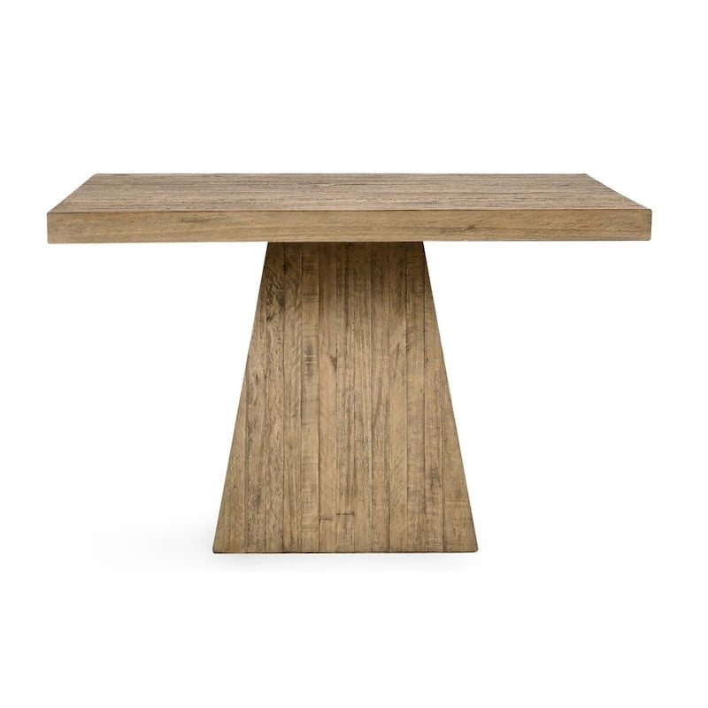 Table à manger carrée en pin recyclé de 48", finition naturelle