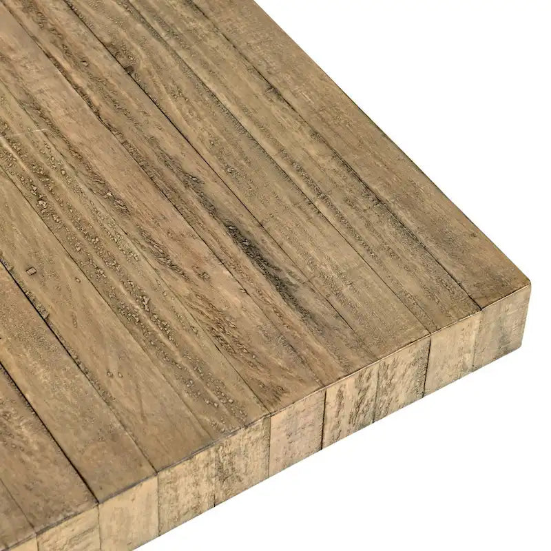 Table à manger carrée en pin recyclé de 48", finition naturelle