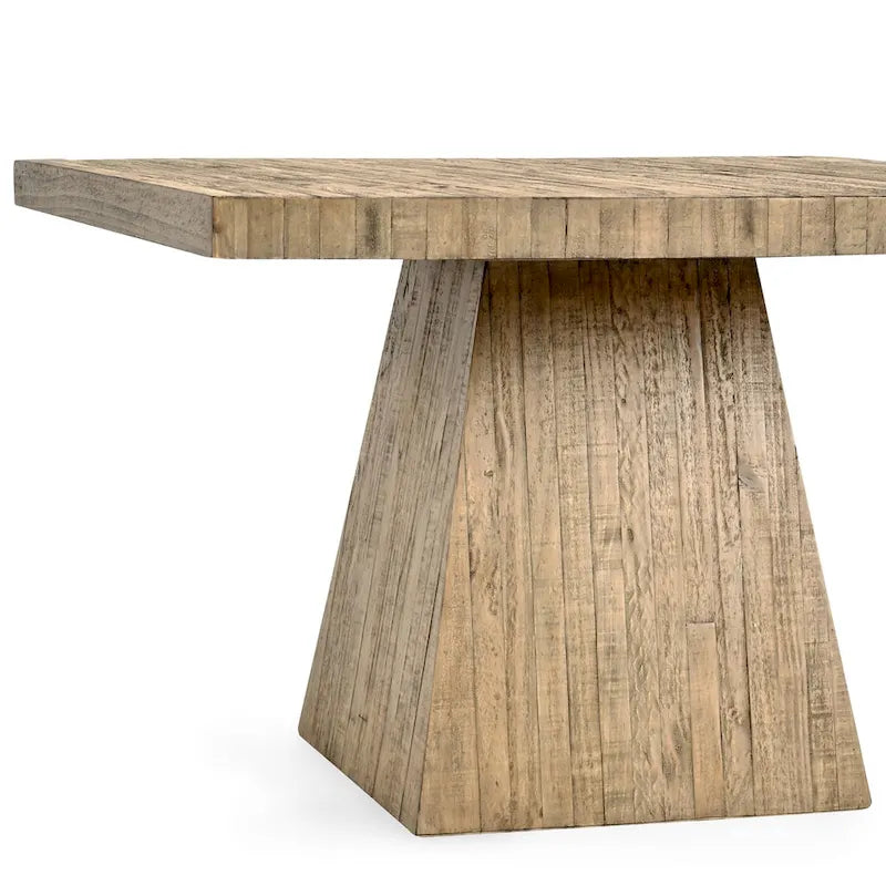 Table à manger carrée en pin recyclé de 48", finition naturelle