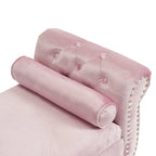Banc de rangement multifonctionnel traditionnel Xanthia en velours avec oreiller