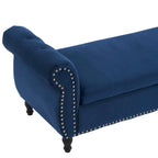 Banc de rangement multifonctionnel traditionnel Xanthia en velours avec oreiller