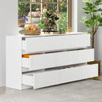 Commode blanche à 9 tiroirs au design moderne et dotée de dispositifs de sécurité