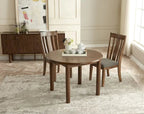 42 Round Dining Table for 4 Person, Retro Kitchen Table, Wooden Dinner Room Table with Solid Wood Legs,Ultra Easy to Assemble