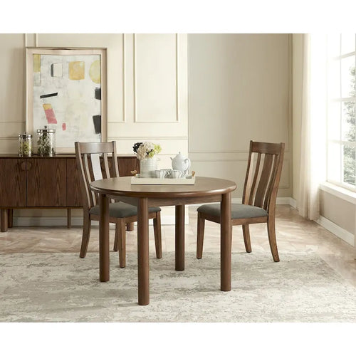Table à manger ronde de 42 pouces pour 4 personnes, Table de cuisine rétro, Table de salle à manger en bois avec pieds en bois massif, Ultra facile à assembler