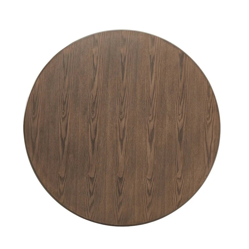 Table à manger ronde de 42 pouces pour 4 personnes, Table de cuisine rétro, Table de salle à manger en bois avec pieds en bois massif, Ultra facile à assembler