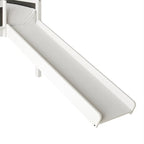 Lit mezzanine bas classique double CraftPorch avec tableau noir, toboggan et échelle