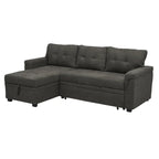 Canapé d'angle réversible convertible avec lit gigogne, méridienne de rangement et pieds durables