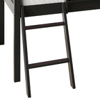 Lit mezzanine bas classique double CraftPorch avec tableau noir, toboggan et échelle