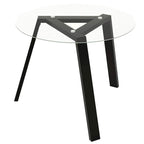 Table de salle à manger ronde en verre Costway 36" pour 4 personnes avec plateau en verre trempé - Voir détails