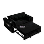 Canapé-lit gigogne 54 po, canapé-lit inclinable 2 places avec rangement, oreiller lombaire, prise USB