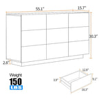 Commode à 9 tiroirs Tour de rangement pour chambre à coucher avec lumière