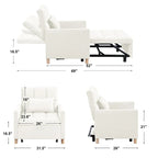 Fauteuil Lit Convertible 3 en 1, Noir