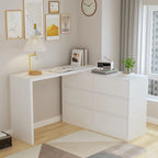 Commode pivotante 32,7H et bureau coiffeuse 6 tiroirs Blanc/Noir
