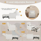 AECOJOY Fauteuil Convertible 3-en-1 avec Oreiller et Dossier Réglable