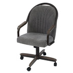 Chaise pivotante et inclinable à roulettes avec coussin pour salle à manger décontractée